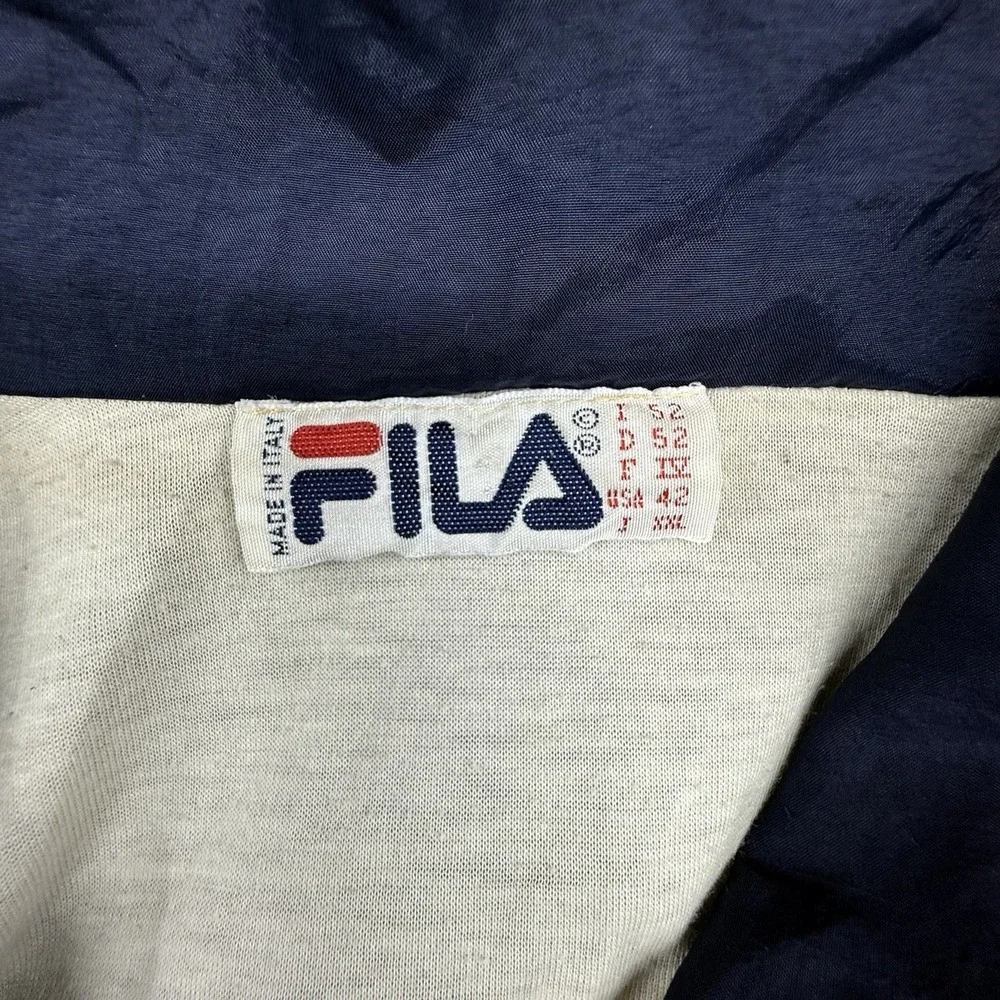 Vintage FILA Full Zip‎ Windbreaker Jacket Mens 2XL Blue Color Block
